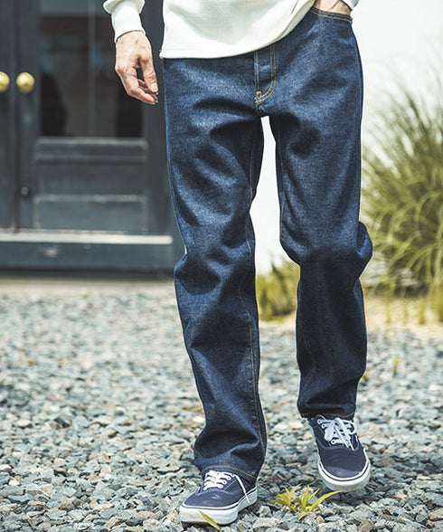 MR.OLIVE/15oz OLD SELVAGE DENIM / WASHED RELAX TAPERED JEANS ミスターオリーブ/15オンス オールドセルビッチデニム/ウォッシュド リラックステーパードジーンズ